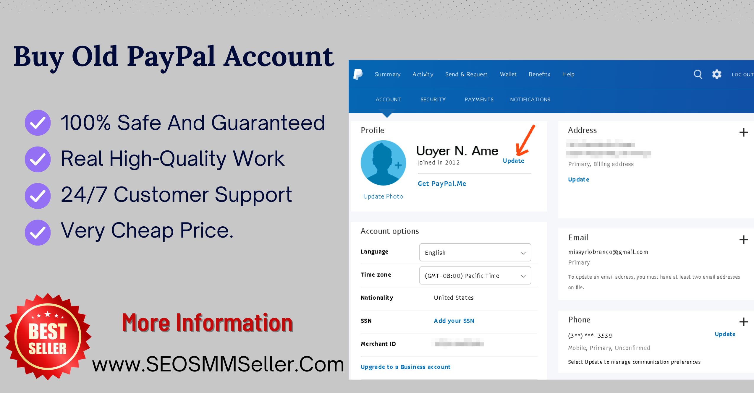 Buy Old PayPal Account